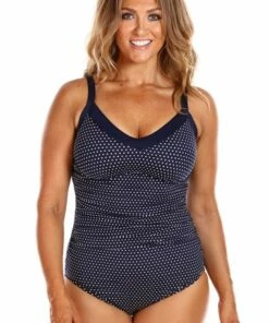 Capriosca Dots DD/E Cup Underwire One Piece Navy