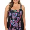 Capriosca Paisley Pop Swim Dress Black/Multi
