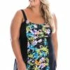 Capriosca Tahiti Swim Dress Black/Green