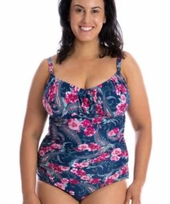 Capriosca Vintage Paisley DD/E Cup One Piece Navy