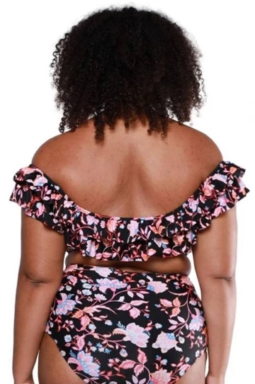 Capriosca Corsica Double Frill Bra Black/Pink 2 Capriosca Corsica Double Frill Bra Black/Pink - Image 2