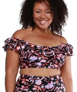 Capriosca Corsica Double Frill Bra Black/Pink