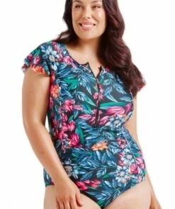 Capriosca Molokai Frill Sunsuit Black/Multi