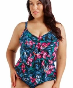 Capriosca Molokai Tiered Frill One Piece Black/Multi