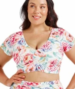 Capriosca Positano White Frill Wrap Bra White/Pink