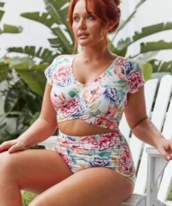 Capriosca Positano White Frill Wrap Bra White/Pink -Cheap Swimweargalore Store capriosca positano white frill wrap bra 3