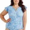 Capriosca Santorini Blue Frill Sunsuit Light Blue