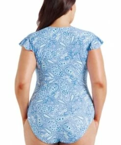 Capriosca Santorini Blue Frill Sunsuit Light Blue -Cheap Swimweargalore Store capriosca santorini blue frill sunsuit 2