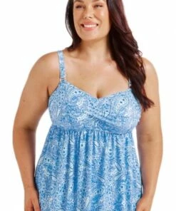 Capriosca Santorini Blue DD/E Swing Tankini Separate Light Blue