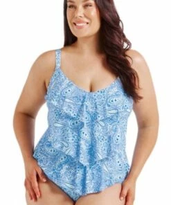 Capriosca Santorini Blue Tiered One Piece Light Blue