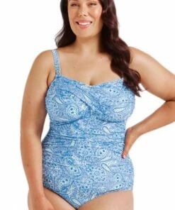 Capriosca Santorini Blue Twist Bandeau One Piece Light Blue