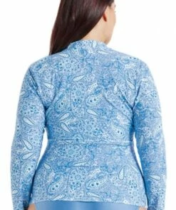 Capriosca Santorini Blue Zip Suntop Light Blue -Cheap Swimweargalore Store capriosca santorini blue zip suntop 2