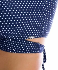 Capriosca Dots Moulded Frill Wrap Bra Navy/White -Cheap Swimweargalore Store cd4000 3 1
