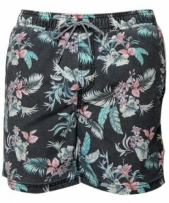 Coast Mens Soft Hawaiian Boardshort+ Black