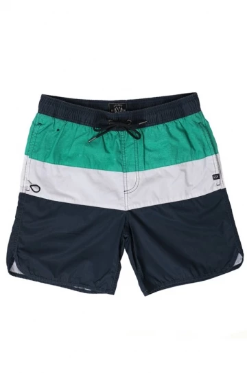 Coast Mens Panel Stripe Boardshort+ Navy/Green 1 Coast Mens Panel Stripe Boardshort+ Navy/Green
