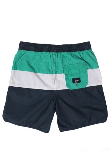 Coast Mens Panel Stripe Boardshort+ Navy/Green 2 Coast Mens Panel Stripe Boardshort+ Navy/Green - Image 2