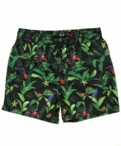 Coast Mens Tropical Lorikeet Boardshort Black/Green