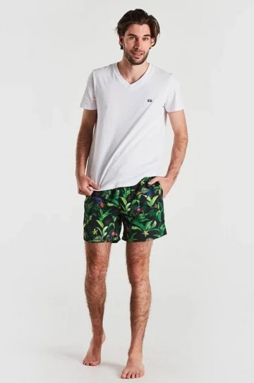 Coast Mens Tropical Lorikeet Boardshort Black/Green 3 Coast Mens Tropical Lorikeet Boardshort Black/Green - Image 3