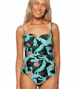 Baku Curacao Bandeau One Piece Black