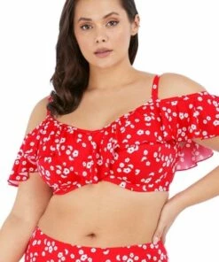 Elomi Plain Sailing F Cup Frill Bra Red 9 Elomi Plain Sailing F Cup Frill Bra Red -Cheap Swimweargalore Store elo7273e.600 elomi swimwear plain sailing e cup frill bra3 1