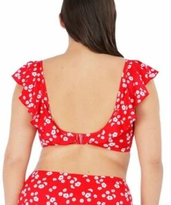 Elomi Plain Sailing E Cup Frill Bra Red -Cheap Swimweargalore Store elo7273e.600 elomi swimwear plain sailing e cup frill bra4