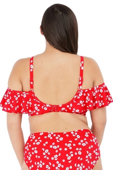 Elomi Plain Sailing F Cup Frill Bra Red 4 Elomi Plain Sailing F Cup Frill Bra Red - Image 4