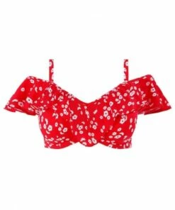 Elomi Plain Sailing F Cup Frill Bra Red 11 Elomi Plain Sailing F Cup Frill Bra Red -Cheap Swimweargalore Store elo7273e.600 elomi swimwear plain sailing e cup frill bra 1