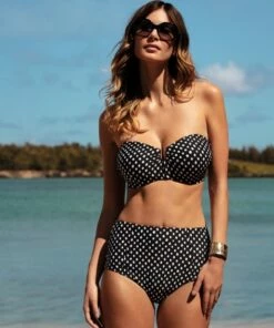 Fantasie Santa Monica High Rise Brief Black/White -Cheap Swimweargalore Store fan6727 fantasie santa monica high rise brief3