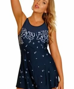 Femme De La Mer Summer Breeze Swim Dress Navy