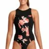 Funkita Rose Garden Hi Flyer One Piece Black