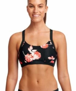 Funkita Rose Garden DD/E Cup Hold Steady Crop Black