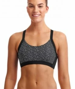 Funkita Spickled DD/E Cup Hold Steady Crop Top Black/White