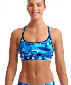 Funkita Bashed Blue Sports Top Blue