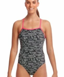 Funkita Zebra Crossing Eco Single Strap One Piece Black/White