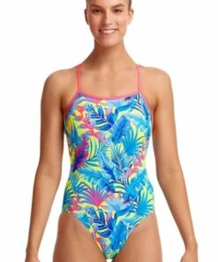 Funkita Poptail Eco Single Strap One Piece Blue/Yellow