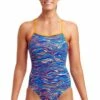 Funkita Blow Wave Eco Single Strap One Piece Blue/Orange
