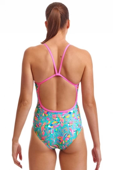 Funkita Bush Babies Eco Single Strap One Piece Blue/Pink 2 Funkita Bush Babies Eco Single Strap One Piece Blue/Pink - Image 2