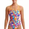 Funkita Swim Swan Eco Single Strap One Piece Orange/Purple