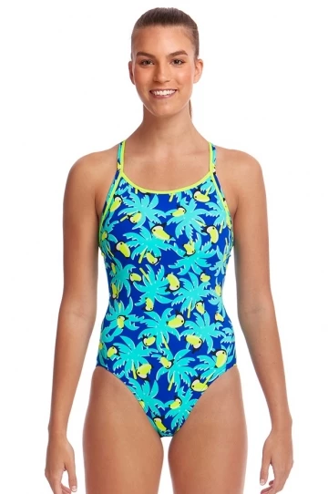 Funkita Bird Brain Eco Diamond Back One Piece Blue/Yellow 1 Funkita Bird Brain Eco Diamond Back One Piece Blue/Yellow