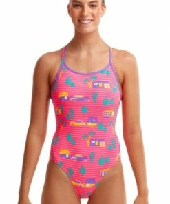 Funkita Pinky Palm Eco Diamond Back One Piece Pink