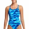 Funkita Storm Buoy Eco Diamond Back One Piece Blue