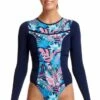 Funkita Tropical Bliss Long Sleeve Sunsuit Navy/Blue