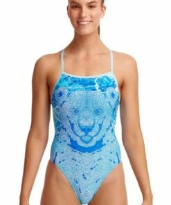 Funkita Bear Suit Single Strength One Piece Blue/White