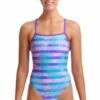 Funkita Pastel Palm Single Strength One Piece Pink/Purple