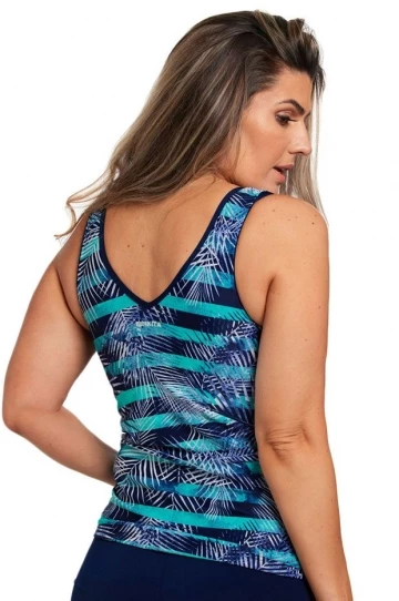 Funkita Palm Pilot DD/E Cup Zip Front Tankini Separate Blue/Navy 2 Funkita Palm Pilot DD/E Cup Zip Front Tankini Separate Blue/Navy - Image 2