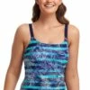 Funkita Palm Pilot Scoop Neck Tankini Separate Blue/Navy