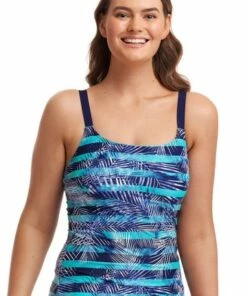 Funkita Palm Pilot Scoop Neck Tankini Separate Blue/Navy