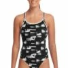 Funkita Black Swan Diamond Back One Piece Black/White