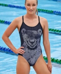 Funkita Bear Bum Diamond Back One Piece Black/White -Cheap Swimweargalore Store fnk11l71030.905 funkita bear bum diamond back one piece5