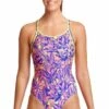 Funkita Lily Pad Diamond Back One Piece Pink/Purple